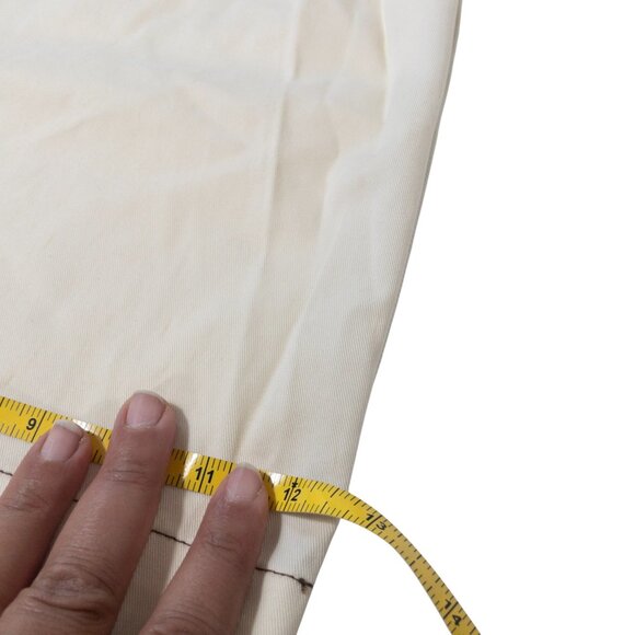 Madewell Button-Tab Wide-Legs Pants Cream SZ 6 100% Cotton Trendy Casual - Picture 8 of 15